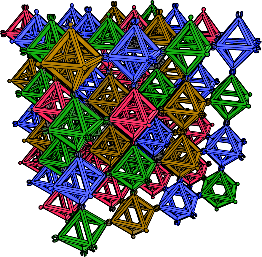 3D model of a DNA origami superlattice crystal with octahedral frames